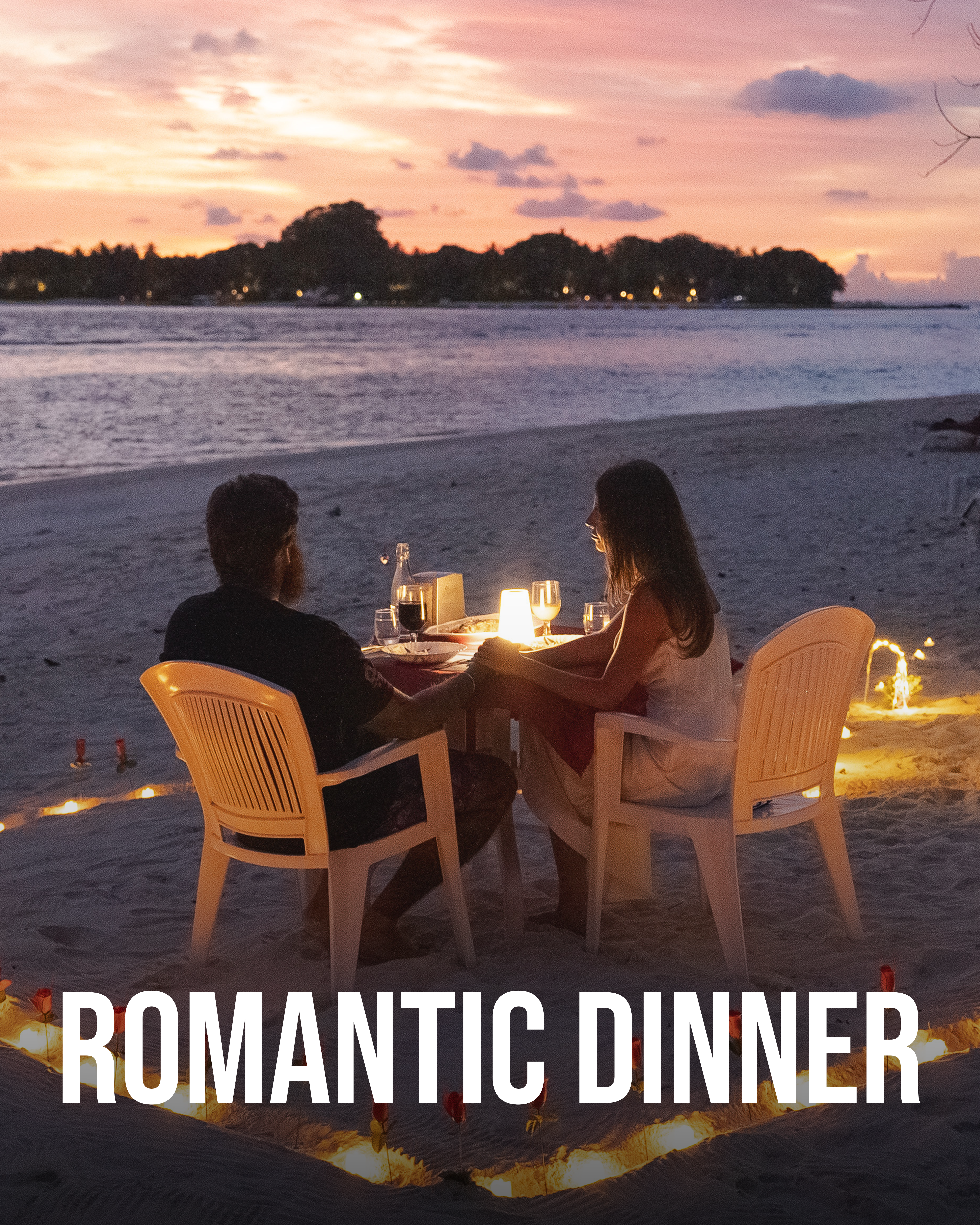 Romantic beach dinner